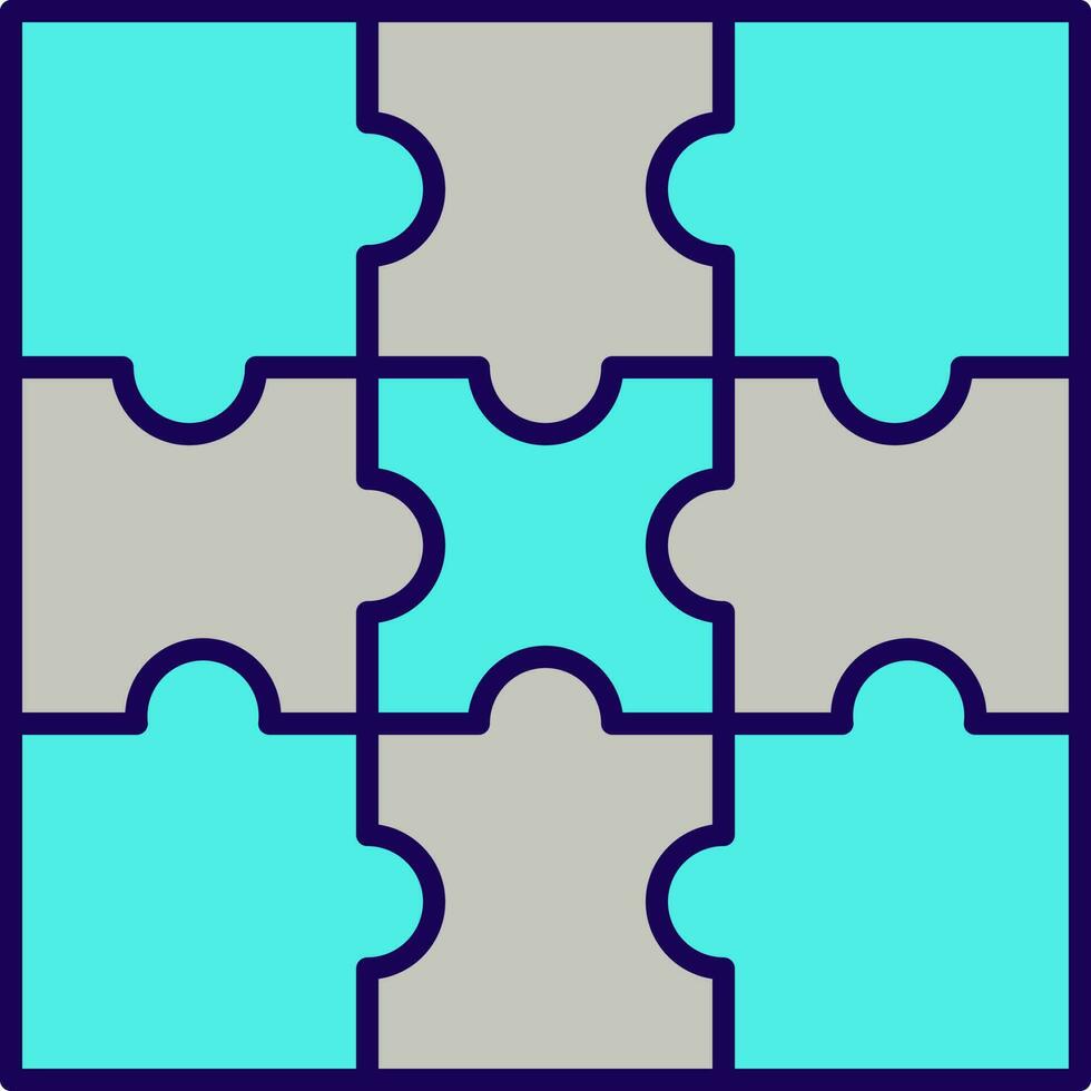 vlak stijl puzzel grijs en turkoois icoon. vector