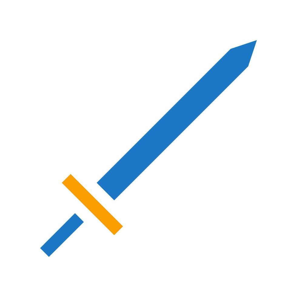 zwaard munitie icoon solide blauw oranje blauw kleur leger symbool perfect. vector