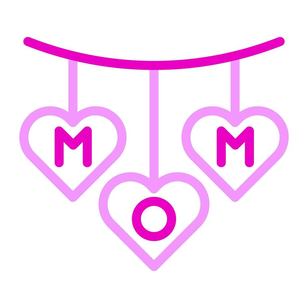 decoratie icoon duokleur roze kleur moeder dag symbool illustratie. vector
