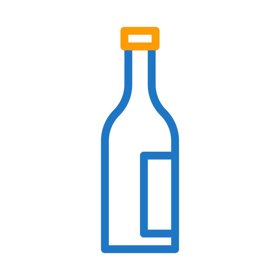 glas wijn icoon duokleur blauw oranje kleur Pasen symbool illustratie. vector