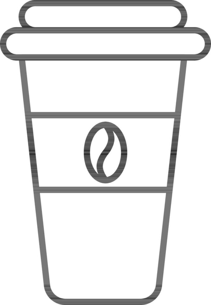 koffie verwijdering glas icoon in zwart dun lijn vector