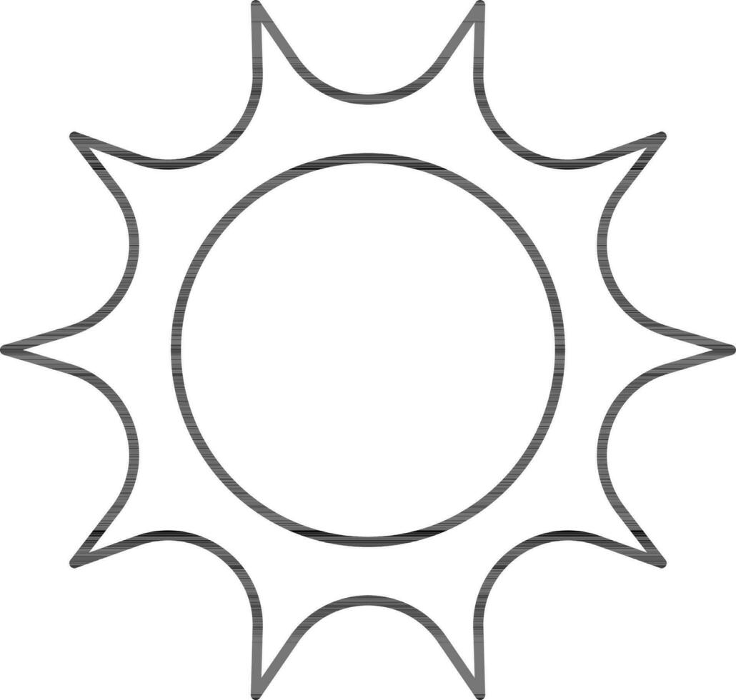 illustratie van zon icoon in schets stijl. vector
