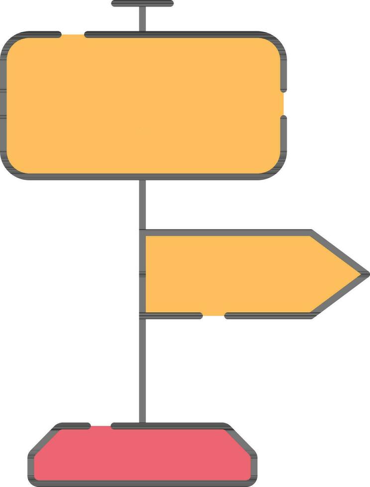 geïsoleerd richting bord geel en roze icoon. vector
