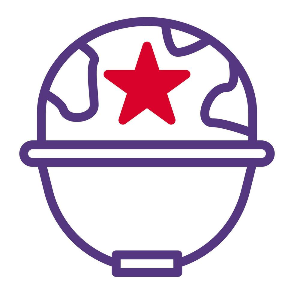 helm icoon duotoon rood Purper kleur leger symbool perfect. vector