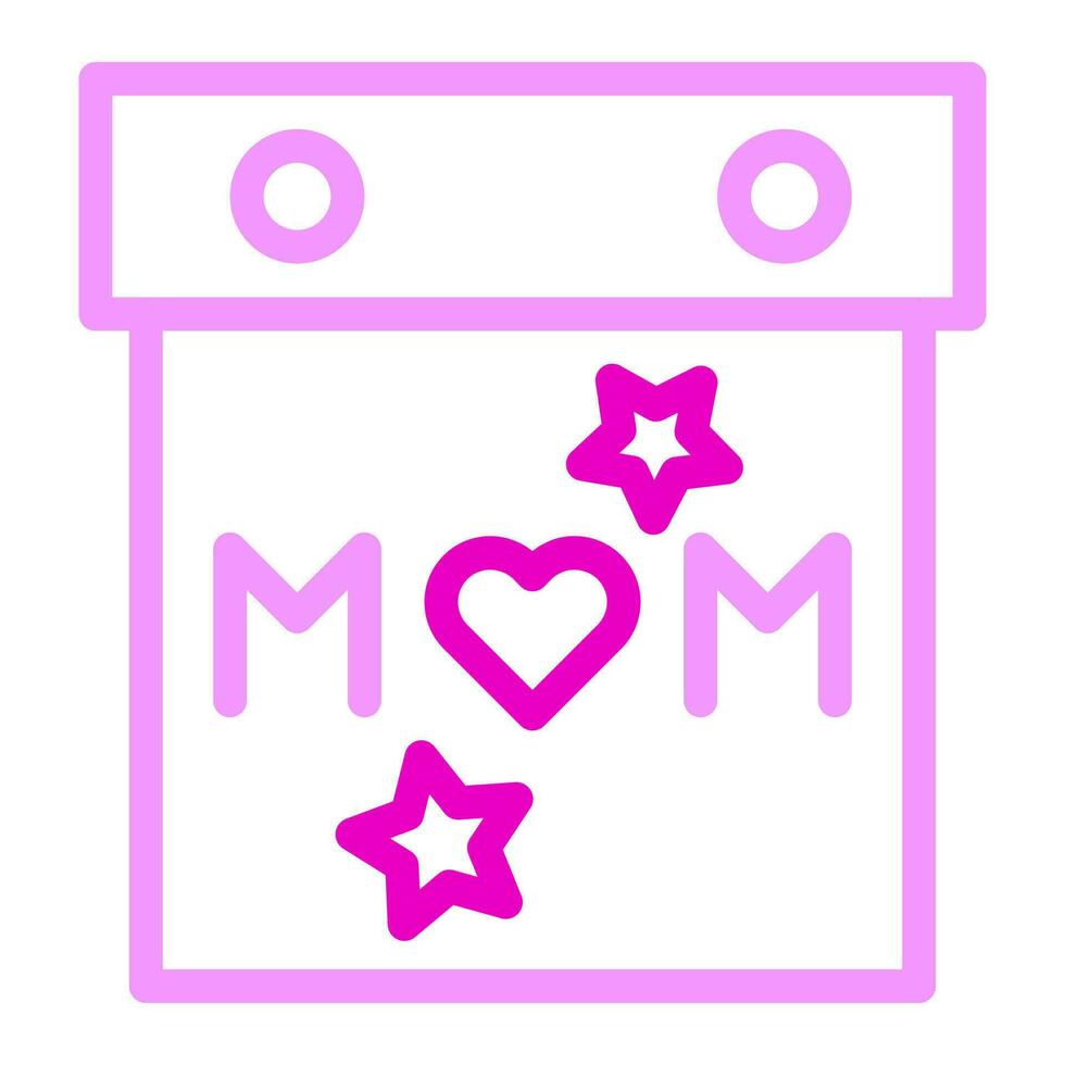 kalender icoon duokleur roze kleur moeder dag symbool illustratie. vector