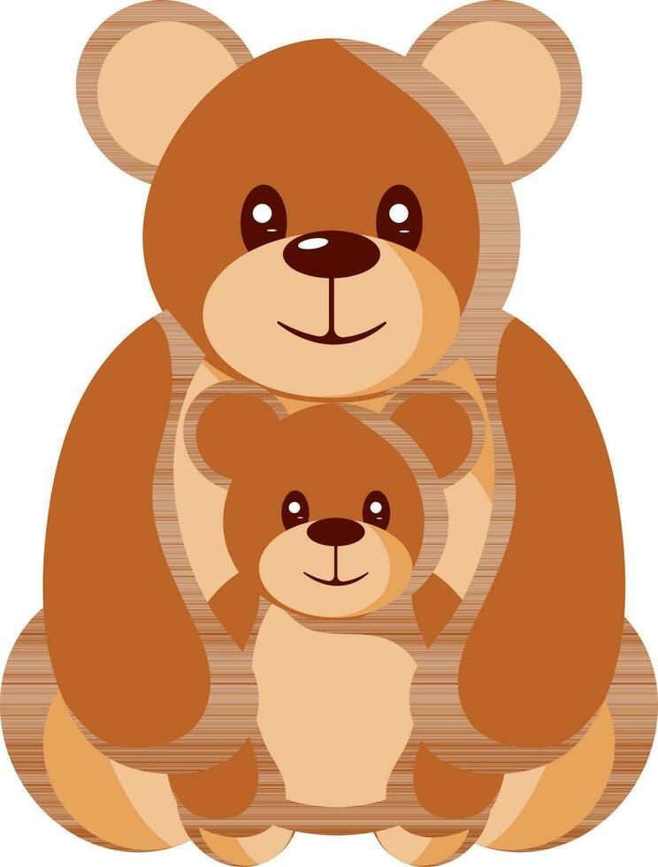 twee teddy beer icoon in bruin kleur. vector