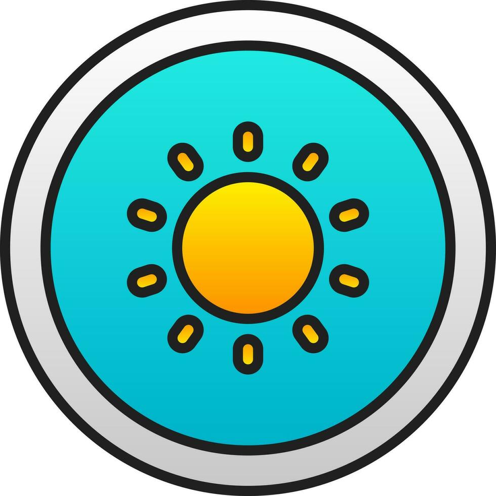 zon of helderheid geel en blauw cirkel icoon. vector