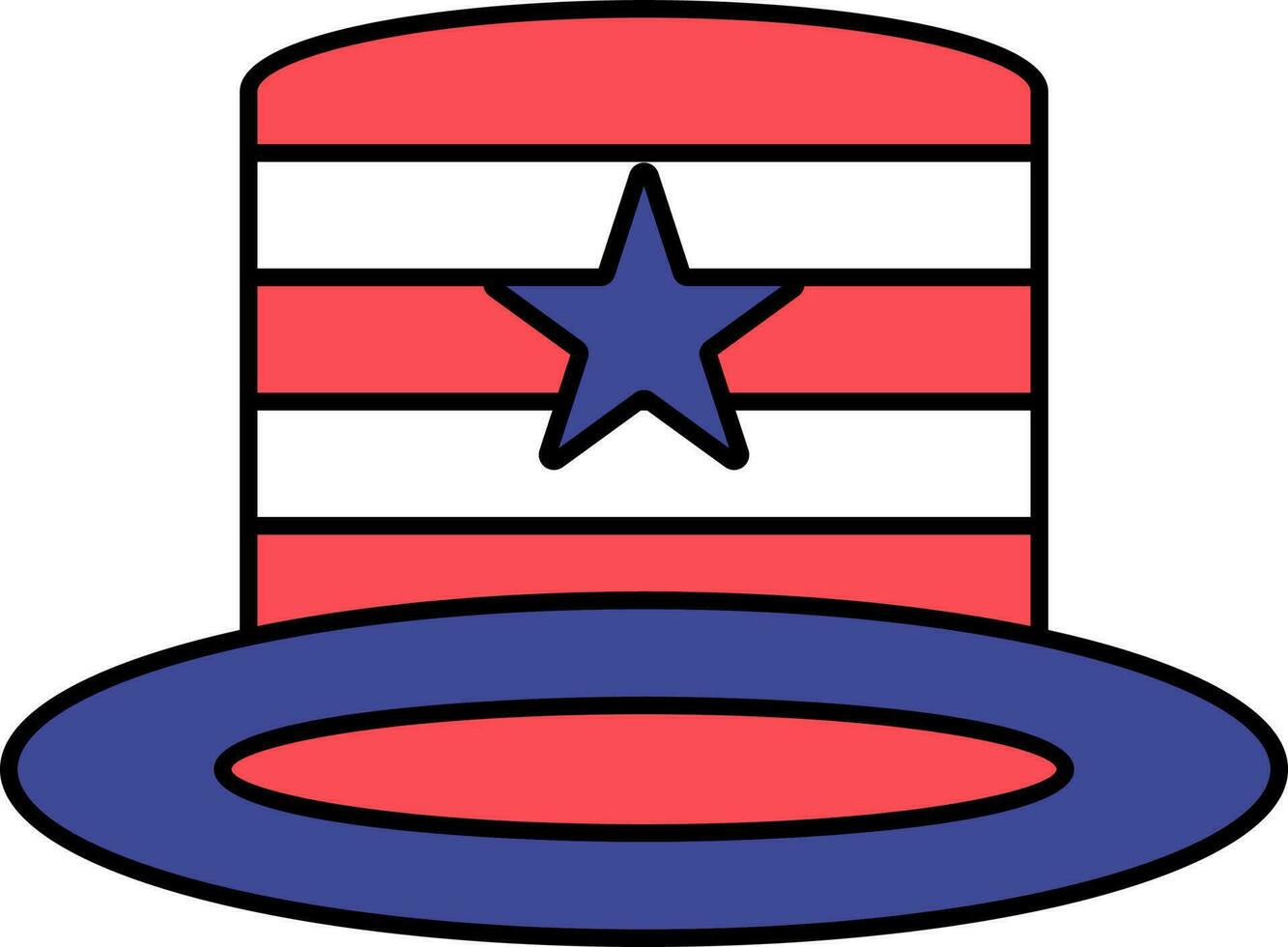 kleurrijk Amerikaans hoed icoon in vlak stijl. vector