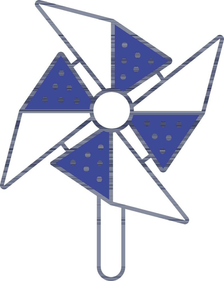 pinwheel icoon in blauw en wit kleur. vector