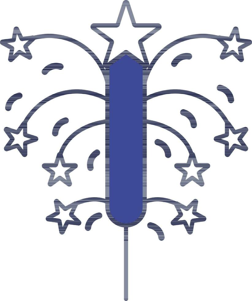 sterretje vuurwerk icoon in wit en blauw kleur. vector