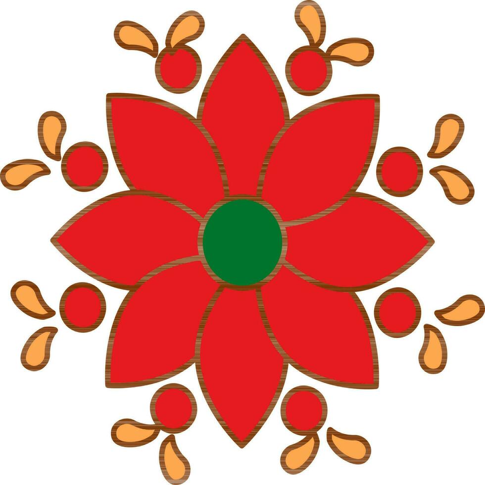 kleurrijk rangoli icoon Aan wit achtergrond. vector