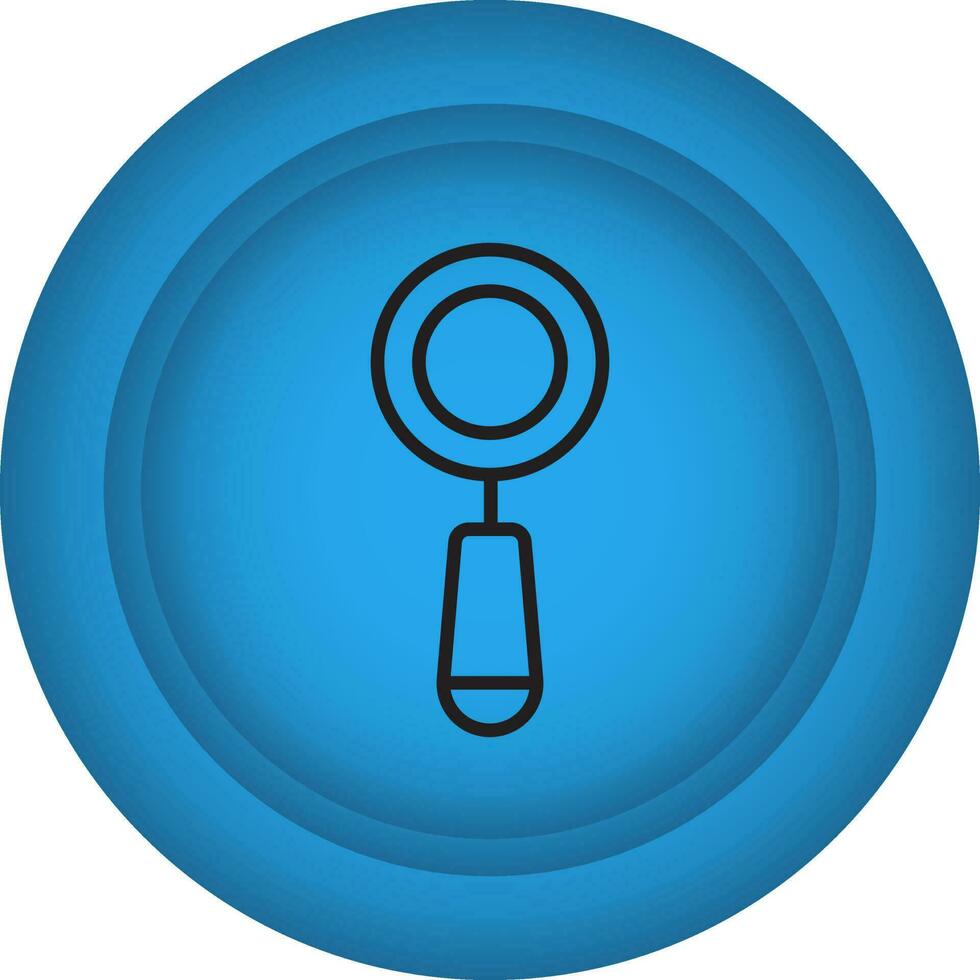 zoeken of zoom knop vlak icoon in blauw kleur. vector