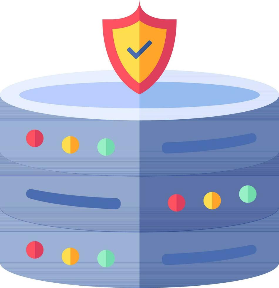 kleurrijk databank veiligheid schild icoon. vector