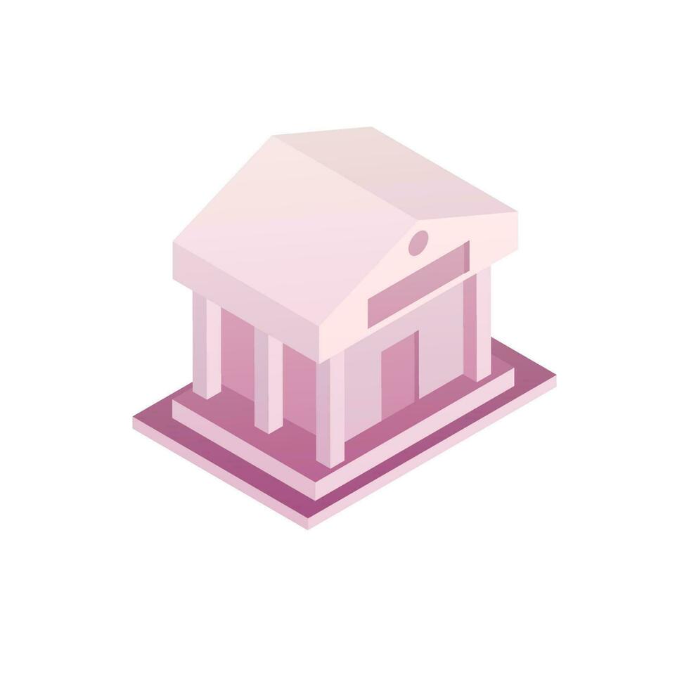 bank symbool in roze kleur. vector