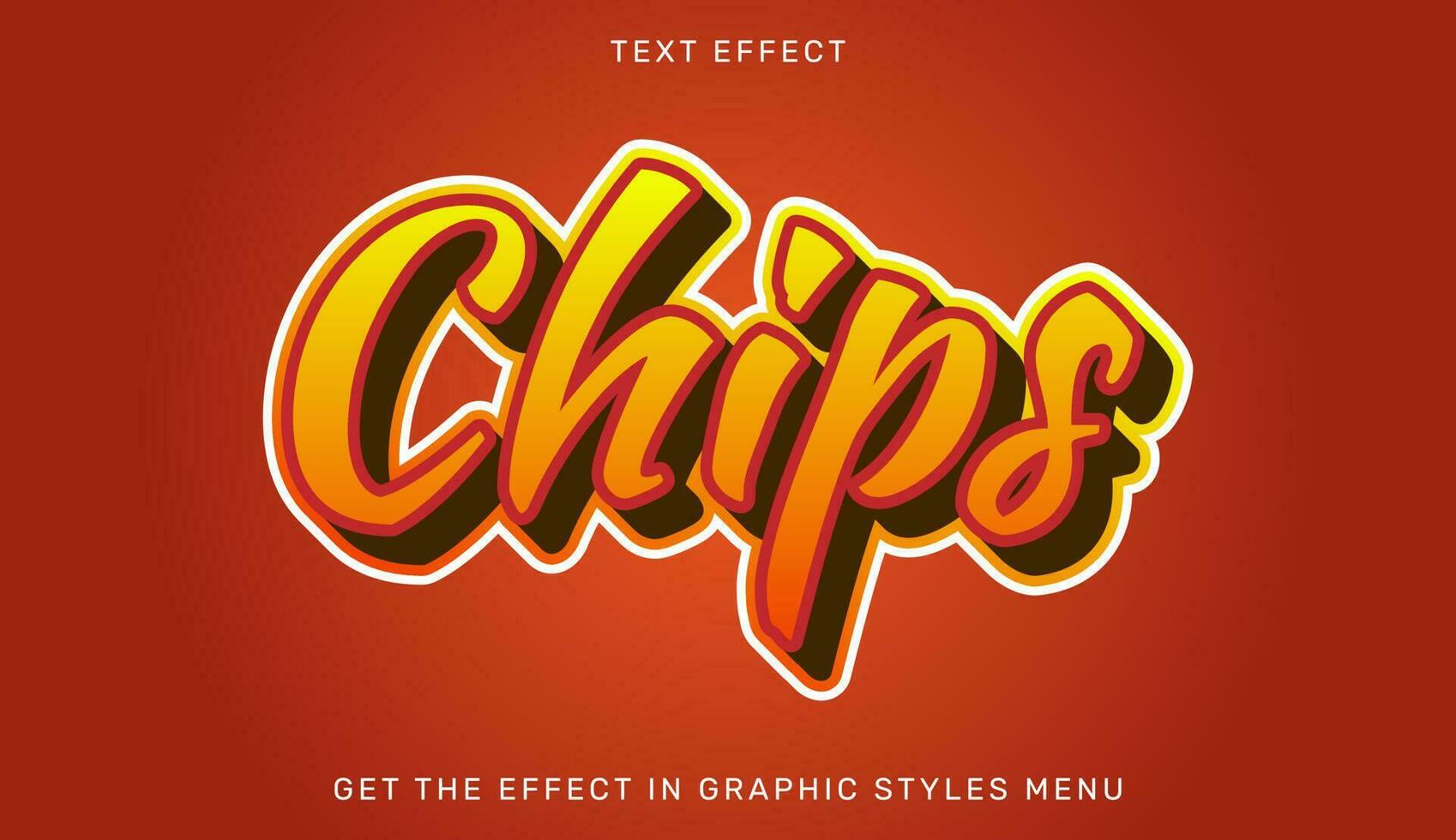 chips bewerkbare tekst effect in 3d stijl vector