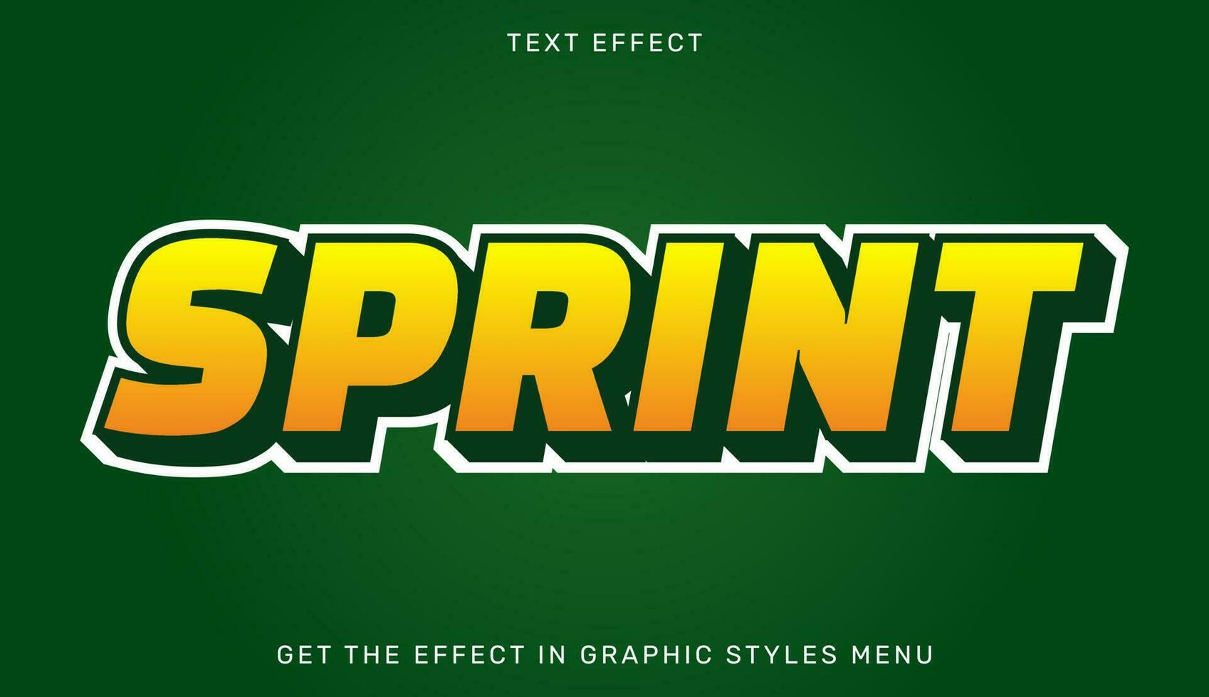 sprint bewerkbare tekst effect in 3d stijl vector