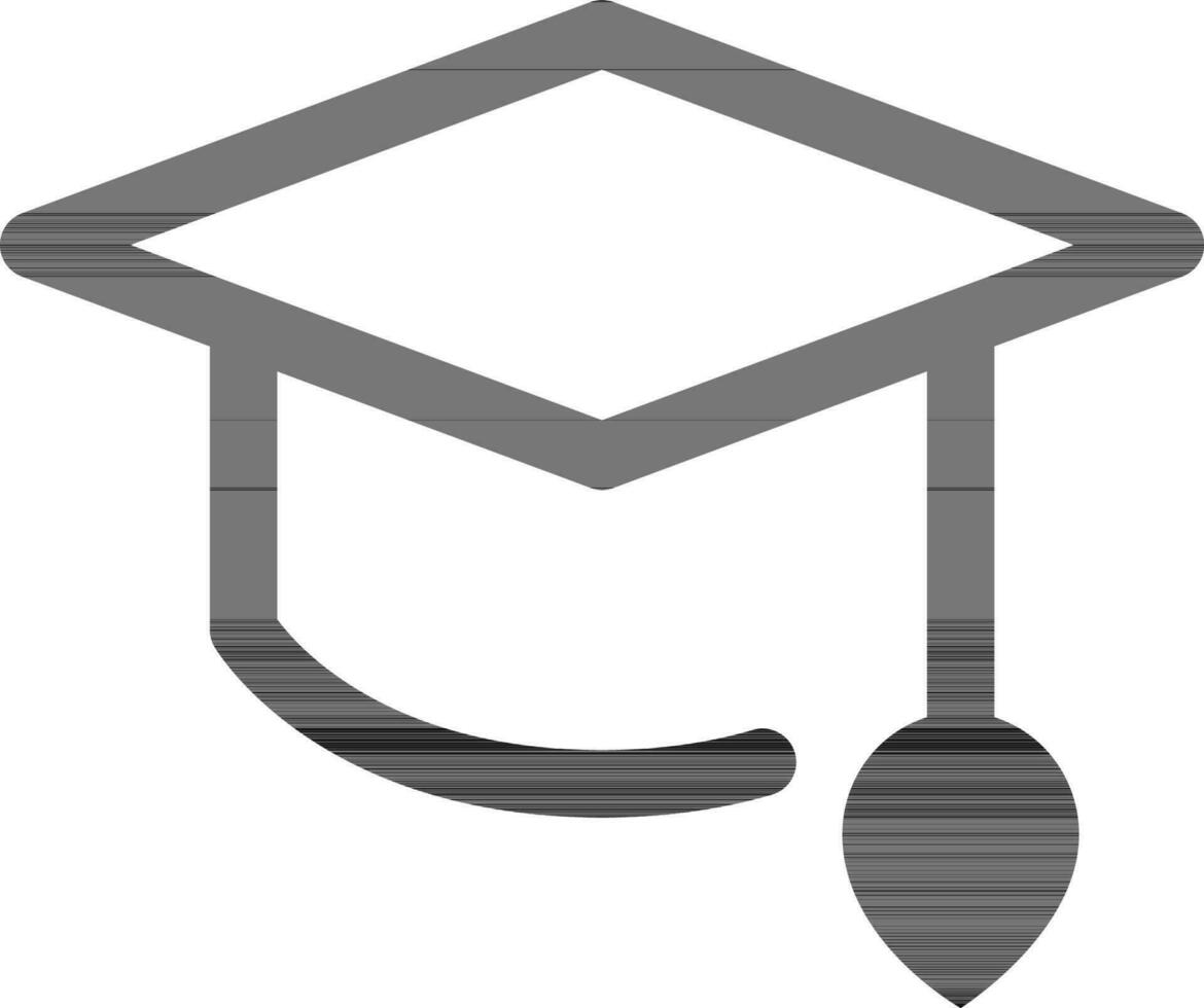 lijn kunst illustratie van diploma uitreiking pet icoon. vector