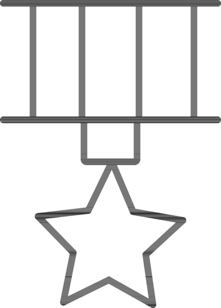 lijn kunst illustratie van ster medaille icoon. vector