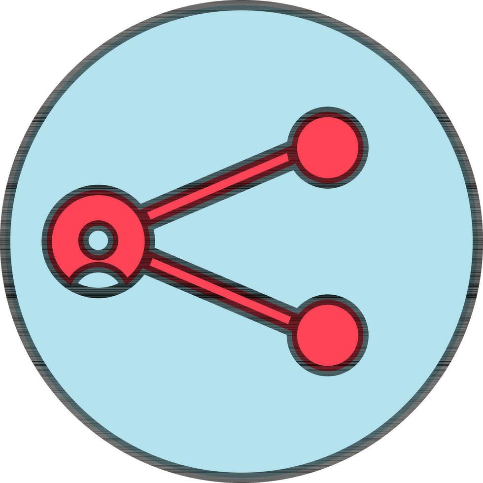 delen knop icoon in rood en blauw kleur. vector