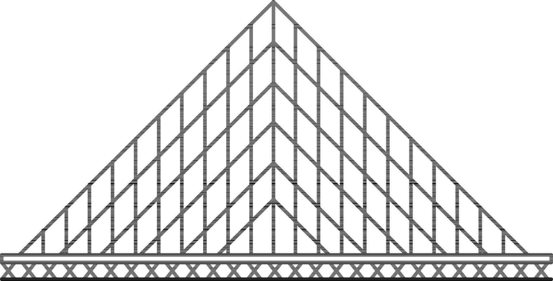 rooster piramide in dun lijn kunst. vector