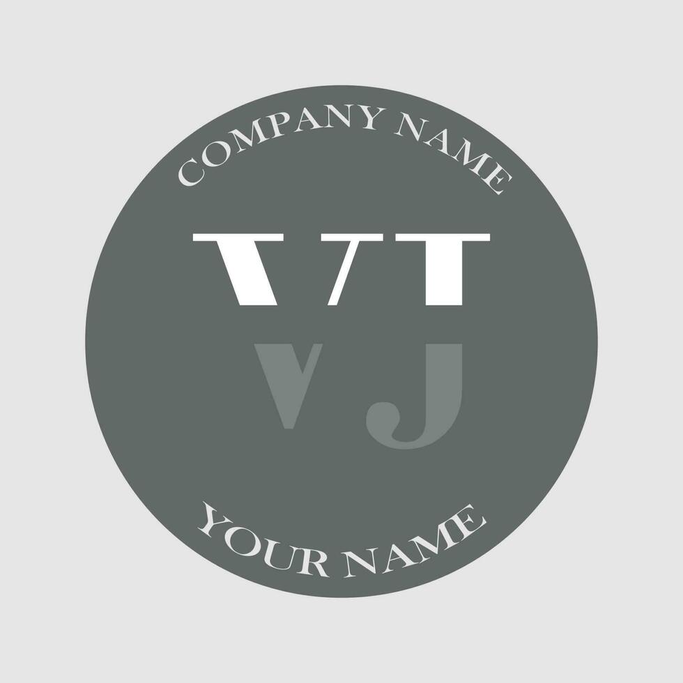 eerste vj logo brief monogram luxe hand- getrokken vector