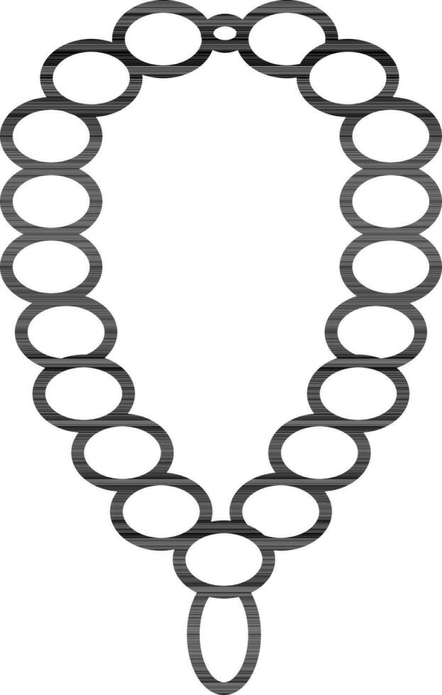 tasbih icoon in zwart lijn kunst. vector