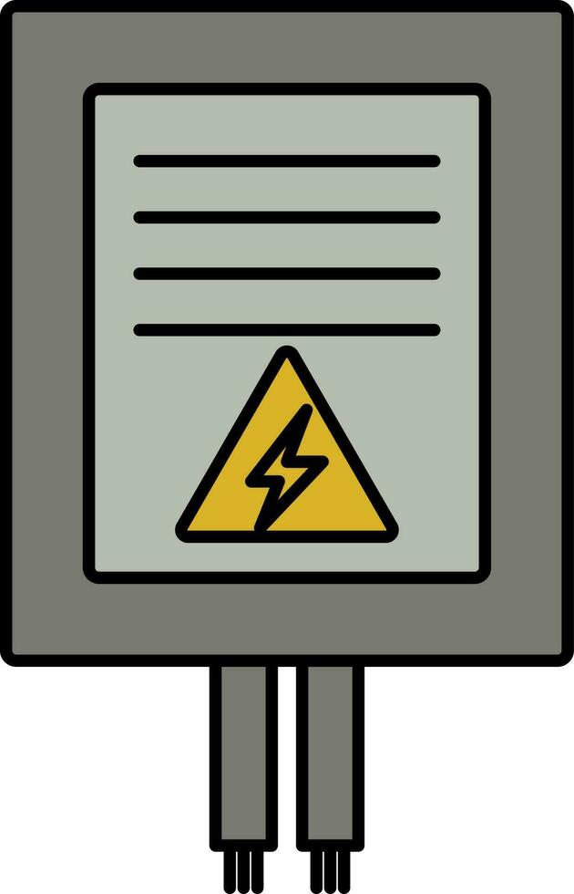 elektrisch of distributie bord icoon in grijs en geel kleur. vector