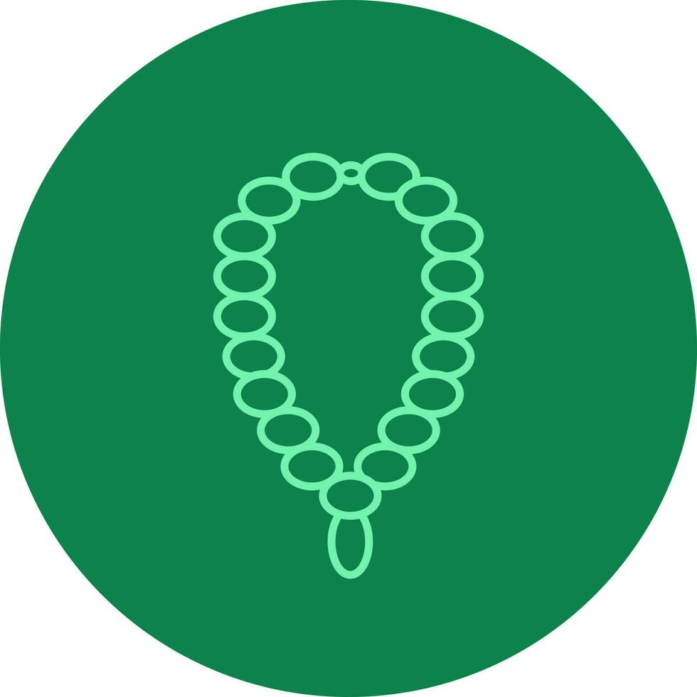 tasbih icoon Aan groen terug grond. vector