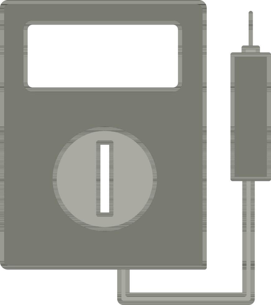 multimeter of voltmeter icoon in grijs en wit kleur. vector