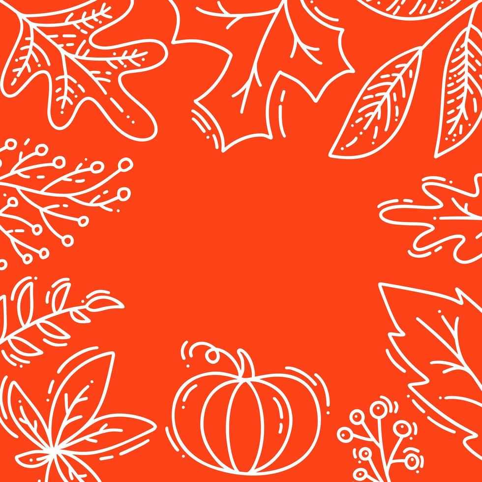 vector illustratie herfst achtergrond, boom bladeren, oranje achtergrond, ontwerp voor herfst seizoen banner, poster of thanksgiving day wenskaart, festival uitnodiging kunststijl