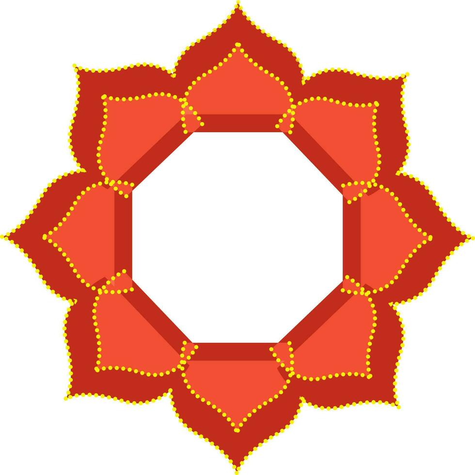 oranje en wit mandala kader of rangoli Aan wit achtergrond. vector