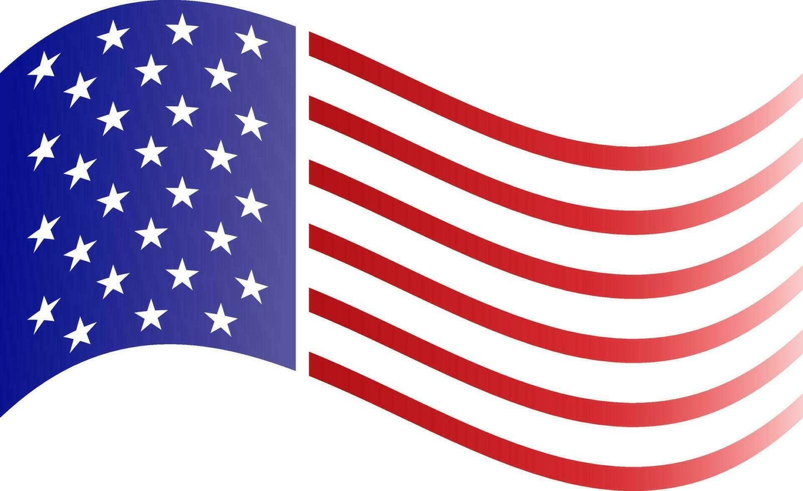 Amerikaans golvend vlag element Aan wit achtergrond. vector