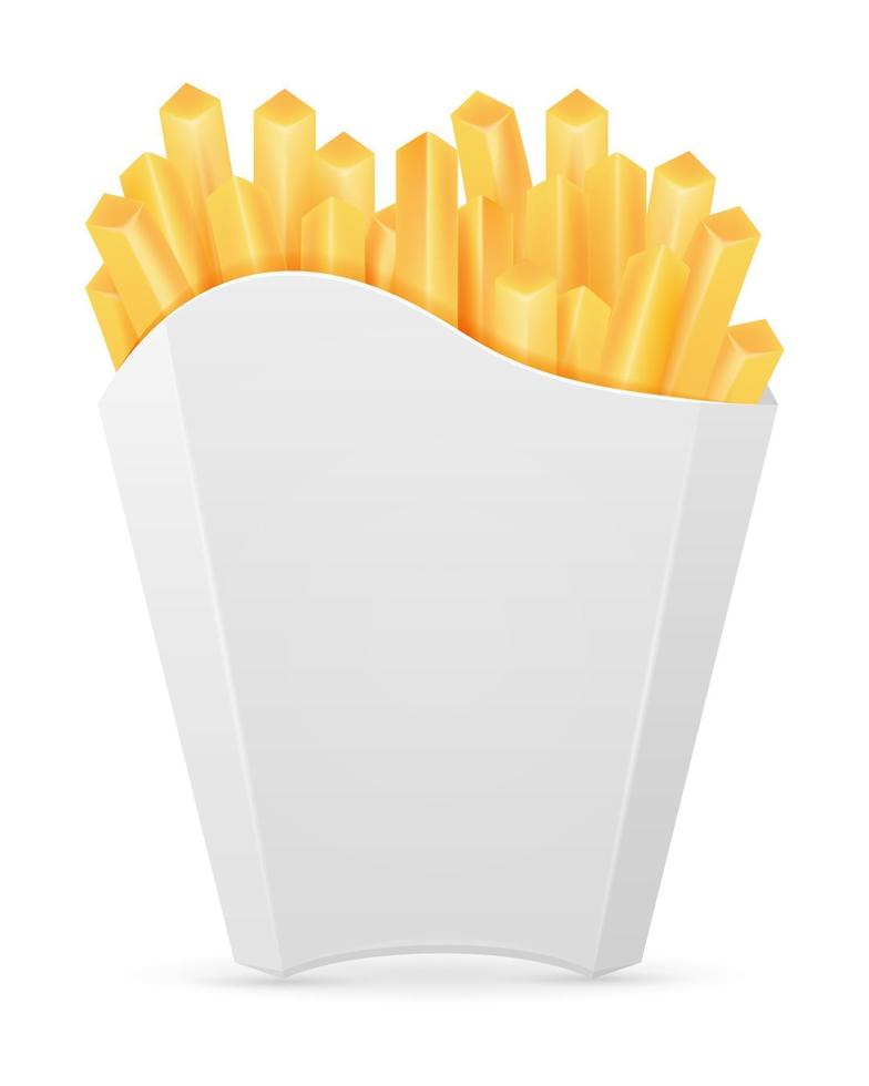 Franse frietjes in karton pack voorraad vectorillustratie geïsoleerd op een witte achtergrond vector