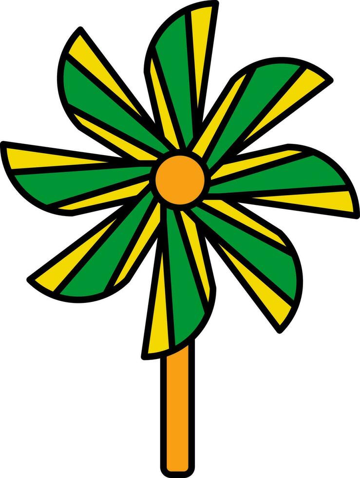 kleurrijk pinwheel icoon in vlak stijl. vector