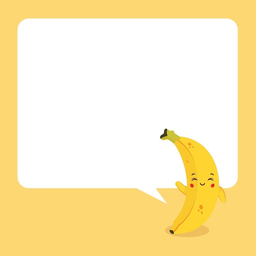 schattige banaan met tekstballonnen vector