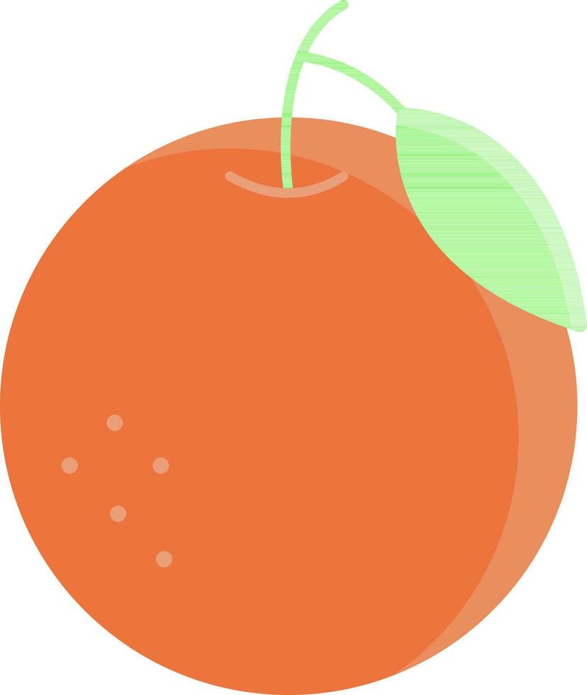 oranje fruit met blad icoon in vlak stijl. vector