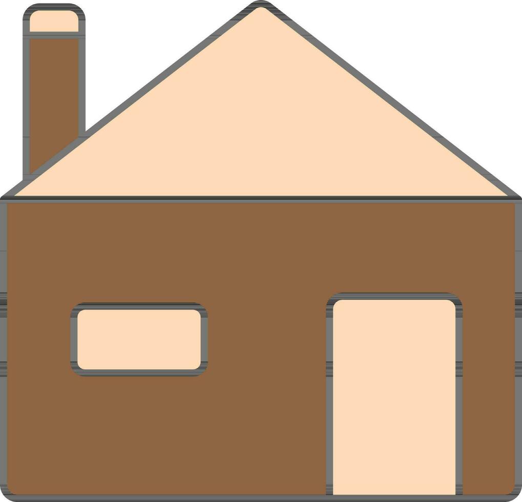 geïsoleerd huis icoon in bruin en perzik kleur. vector