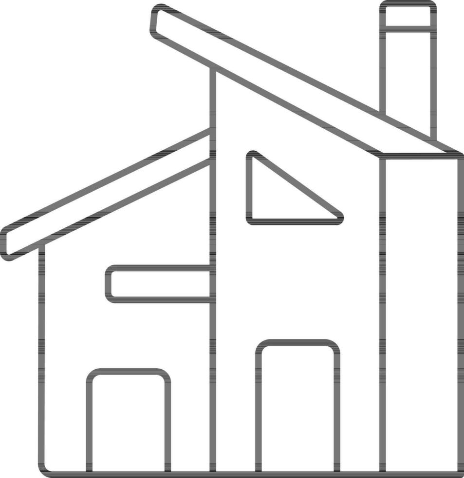 modern huis icoon in zwart lijn kunst. vector
