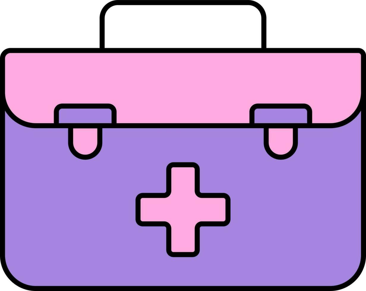 illustratie van eerste steun doos icoon in roze en Purper kleur. vector