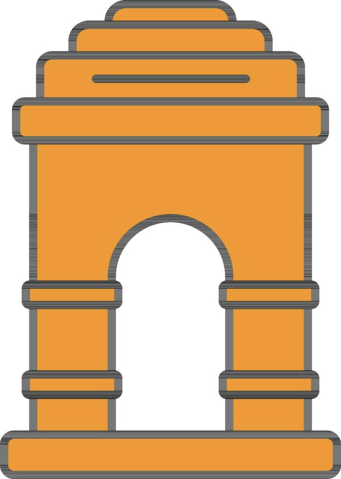 Indië poort icoon in oranje kleur vector