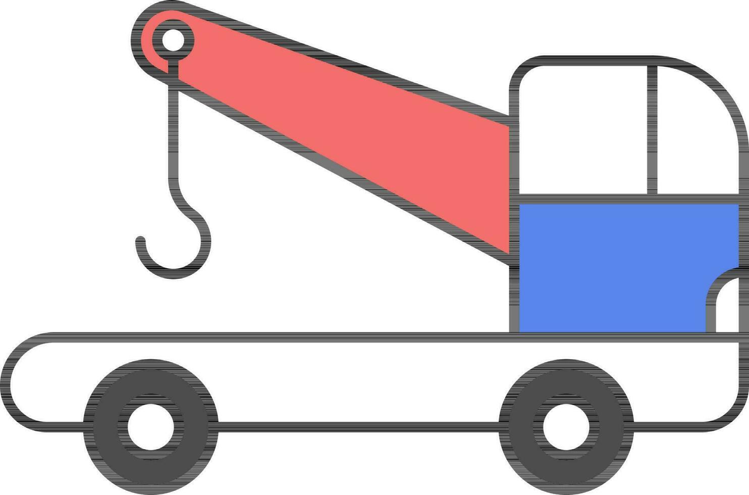 kleurrijk kraan vrachtauto icoon in vlak stijl. vector