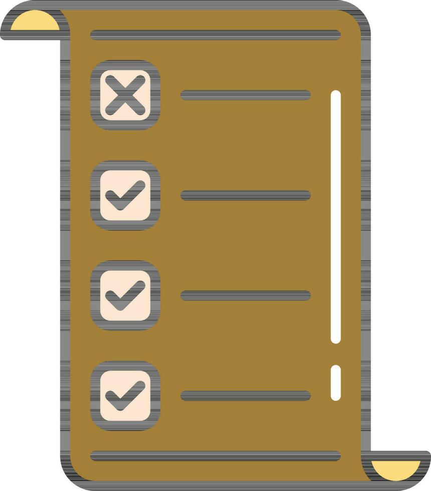 rol checklist icoon in bronzen kleur. vector