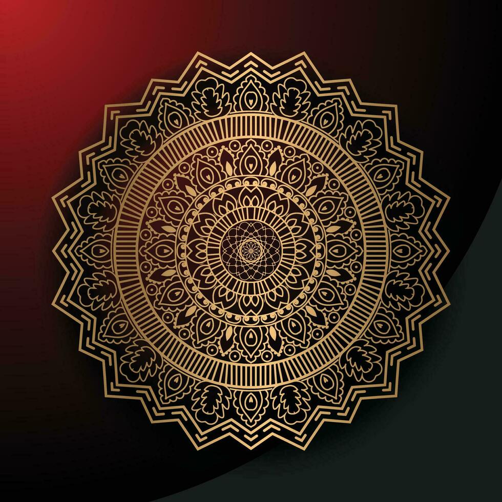 luxe gouden kleur mandala achtergrond ontwerp vector