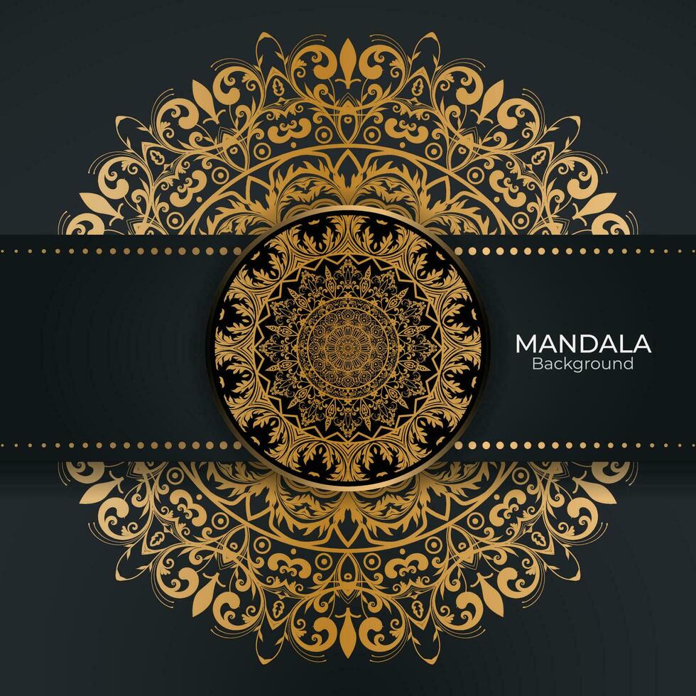 luxe gouden kleur mandala achtergrond ontwerp vector