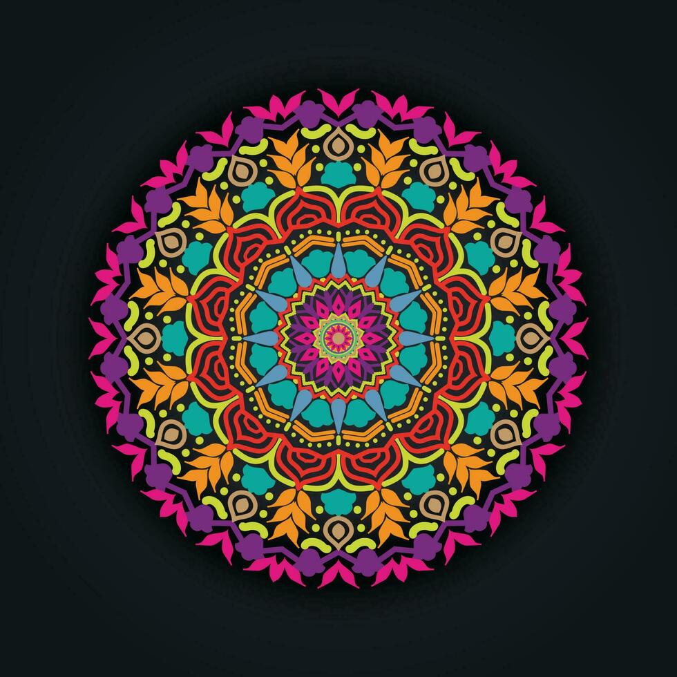 luxe veelkleurig mandala achtergrond ontwerp vector