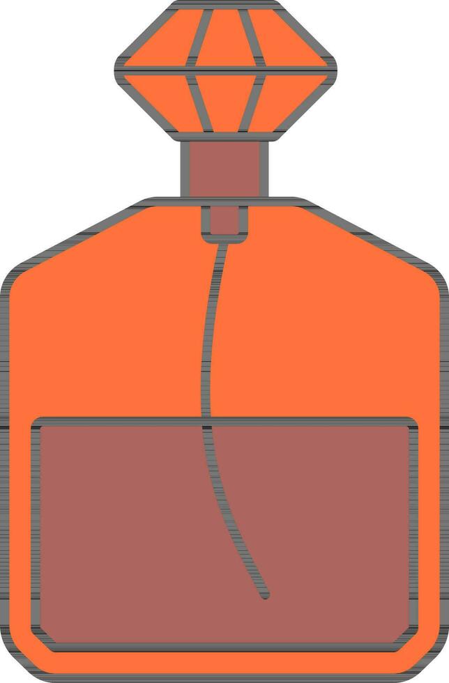 kristal parfum fles bruin en oranje kleur. vector