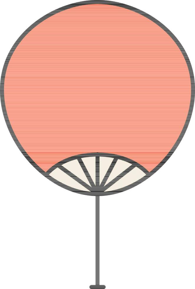 geïsoleerd uchiwa ventilator icoon in oranje kleur. vector