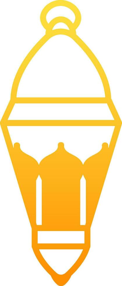 geïsoleerd lantaarn icoon in geel en wit kleur. vector