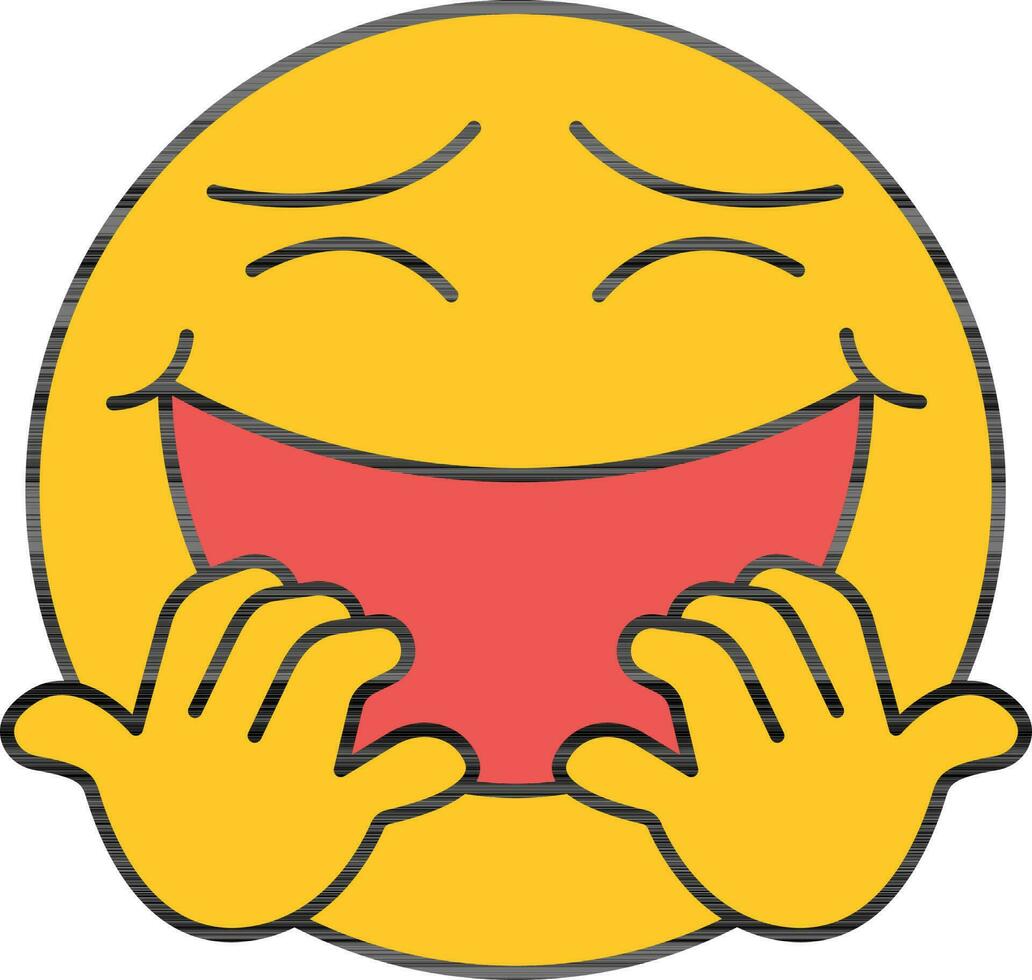 illustratie van lachend gezicht emoji icoon in rood en geel kleur. vector