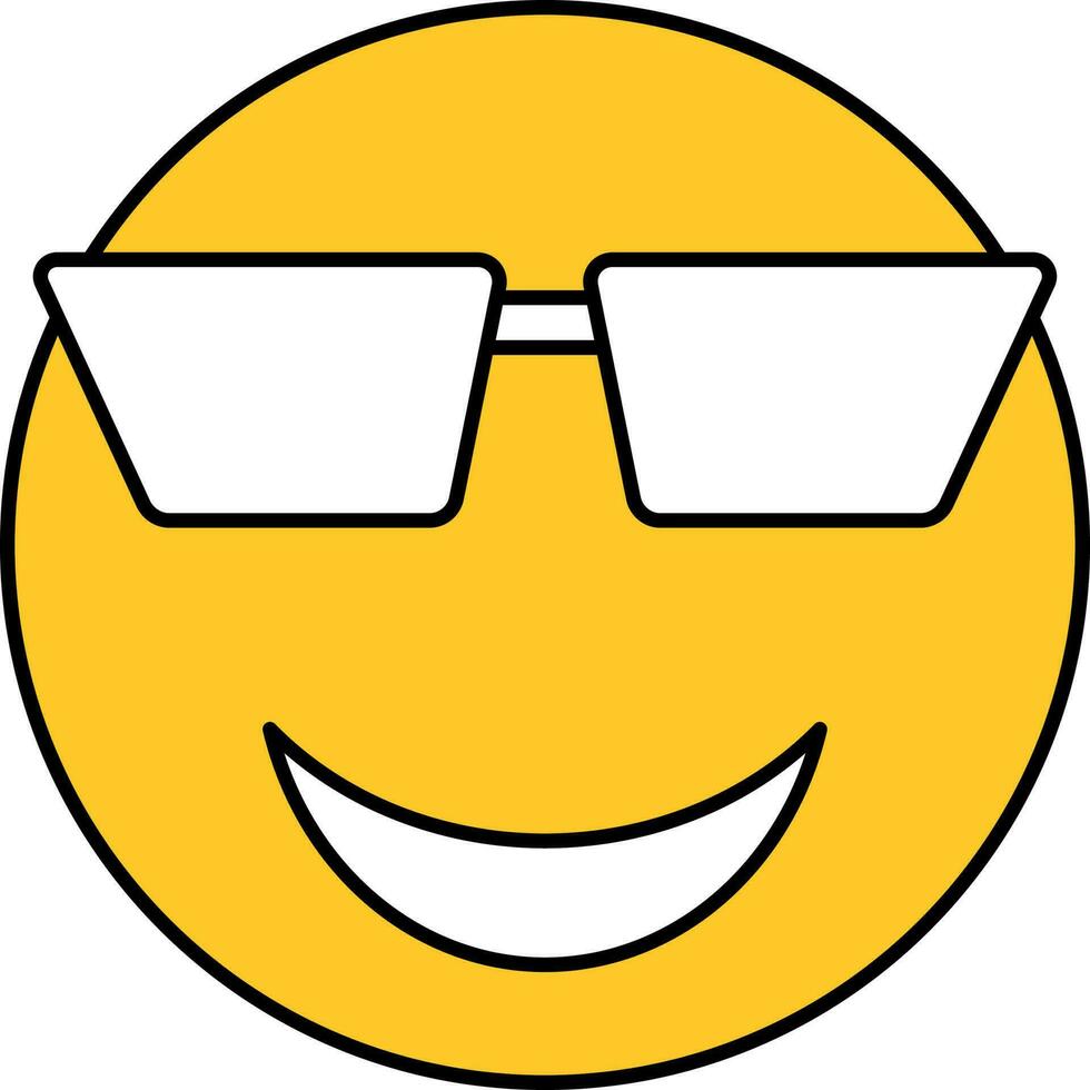 wit en geel glimlachen gezicht vervelend bril icoon. vector